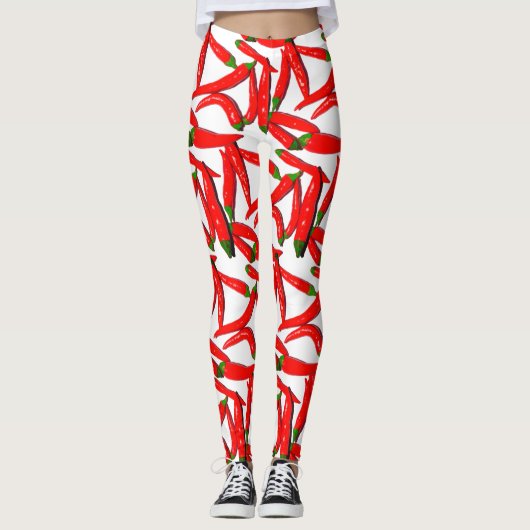 Heiße rote grüne leggings (Vorderseite)