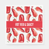 Heiße Rote & Saure Chili Peppers Hochzeit Serviette (Vorderseite)