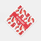 Heiße Rote & Saure Chili Peppers Hochzeit Serviette (Ecke)