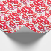 Heiße Rotküsse Geschenkpapier (Ecke)