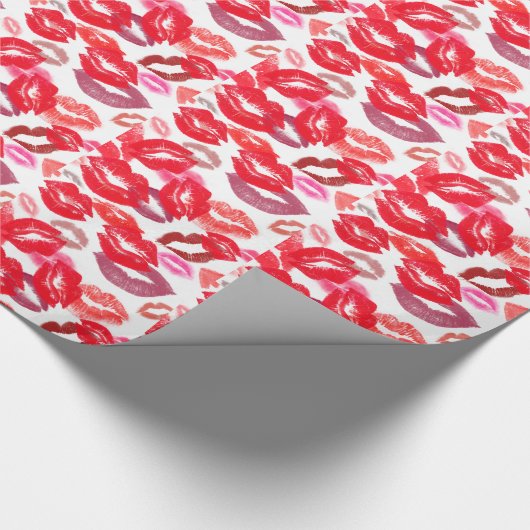 Heiße Rotküsse Geschenkpapier (Ecke)