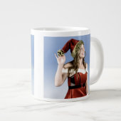 Heiße "Santa's Helper" Kaffeetasse Jumbo-Tasse (Vorderseite Rechts)