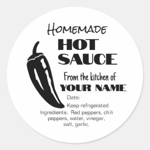 Heiße Sauce Black Chile Pepper Personalisiert Runder Aufkleber