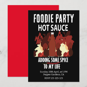 Heiße Sauce Ketchup Feuer Roter Chili-Pfeffer-Part Einladung