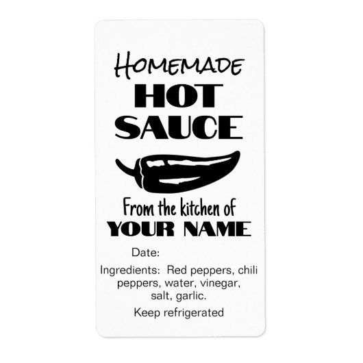 Heiße Sauce Personalisierter Schwarz-weißer Chili (Vorne)