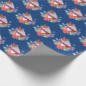 Heiße Schokolade auf blau Geschenkpapier (Ecke)