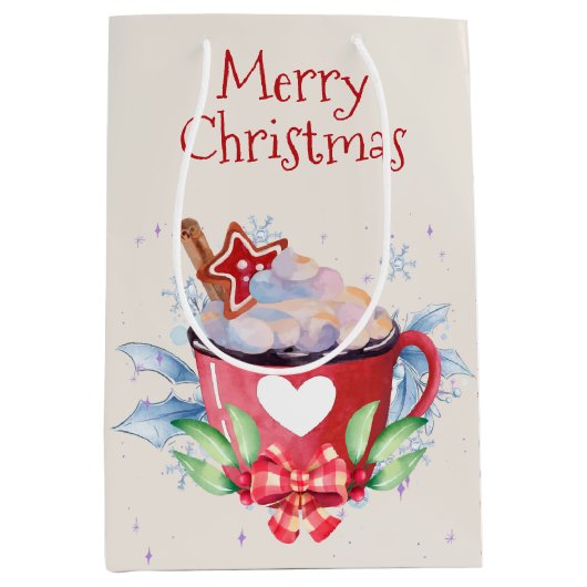 Heiße Schokolade auf Elfenbein Mittlere Geschenktüte (Vorderseite)