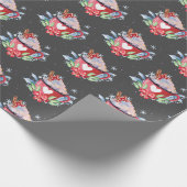 Heiße Schokolade auf Grau Geschenkpapier (Ecke)