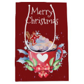 Heiße Schokolade auf Rot Mittlere Geschenktüte (Vorderseite)