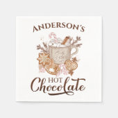 Heiße Schokolade Beige Weihnachtsnachtsnacht Papie Serviette (Vorderseite)