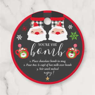 Heiße Schokolade Bomb Tags Weihnachten Sie sind di Geschenkanhänger