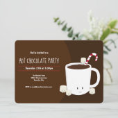 Heiße Schokolade Braun Weihnachtsfest Horizontal Einladung (Stehend Vorderseite)