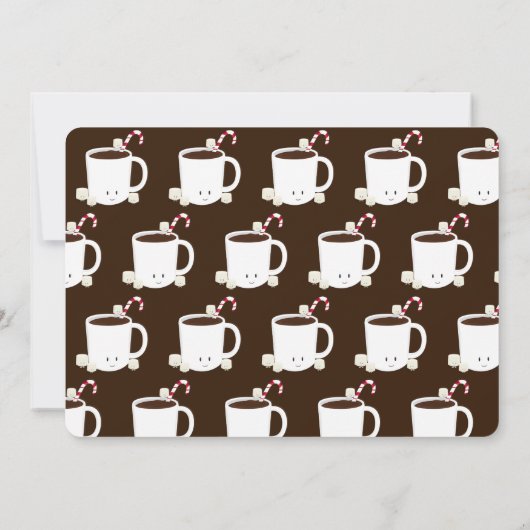 Heiße Schokolade Braun Weihnachtsfest Horizontal Einladung (Rückseite)