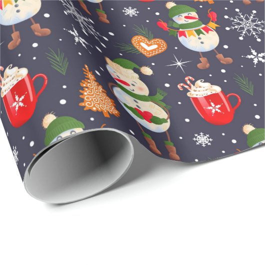 Heiße Schokolade Candy Cane Ginger Brot Geschenkpapier (Rolleneckpunkt)