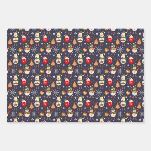 Heiße Schokolade Candy Cane Ginger Brot Geschenkpapier Set (Vorderseite)