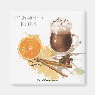 Heiße Schokolade Cinnamon Orange Jahreszeit Grüße Magnet