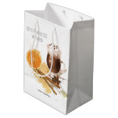 Heiße Schokolade Cinnamon Orange Jahreszeit Grüße Mittlere Geschenktüte (Rückseite Schrägansicht)