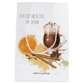 Heiße Schokolade Cinnamon Orange Jahreszeit Grüße Mittlere Geschenktüte (Rückseite)
