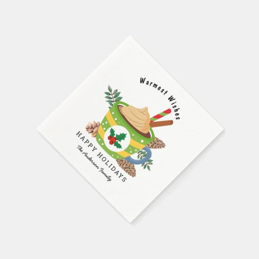 Heiße Schokolade Cup Grün Serviette (Ecke)