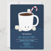 Heiße Schokolade heißer Kakao Blaues Weiß Xmas Par Einladung (Vorderseite)