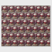 Heiße Schokolade im Dezember mit Kariertem Decken Geschenkpapier (Flach)