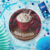 Heiße Schokolade im Dezember mit Kariertem Decken Pappteller (Party)