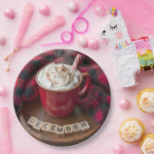 Heiße Schokolade im Dezember mit Kariertem Decken Pappteller (Party)