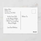 Heiße Schokolade in einem Weihnachtsfenster Person Postkarte (Rückseite)