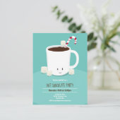 Heiße Schokolade Kakao Aquamarines Party Einladungspostkarte (Stehend Vorderseite)