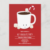 Heiße Schokolade Kakao Weihnachtsfest Party Einladungspostkarte (Vorderseite)