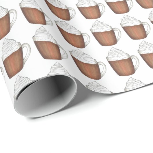 Heiße Schokolade Kakao Winter Weihnachtsgetränk Geschenkpapier (Rolleneckpunkt)