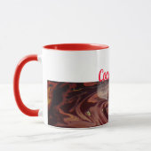 Heiße Schokolade-Kakaomarshmallow lustige Typograf Tasse (Links)