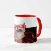 Heiße Schokolade-Kakaomarshmallow lustige Typograf Tasse (VorderseiteRechts)