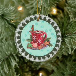 Heiße Schokolade Keramik Ornament