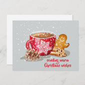 Heiße Schokolade Lebkuchen Weihnachtswünsche Feiertagspostkarte (Vorne/Hinten)