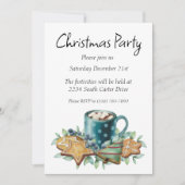 Heiße Schokolade mit Keksen und Wintergarten Einladung (Vorderseite)