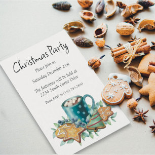 Heiße Schokolade mit Keksen und Wintergarten Einladung