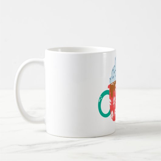 Heiße Schokolade mit Lebkuchen Mann Kaffeetasse (Links)