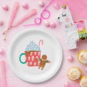 Heiße Schokolade mit Lebkuchen Mann Pappteller (Party)