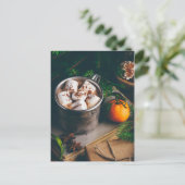 Heiße Schokolade mit Marshmallow Postkarte (Stehend Vorderseite)