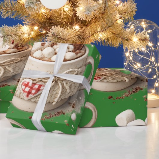 Heiße Schokolade mit Marshmallows Geschenkpapier (Feiertage)