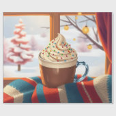 heiße Schokolade mit Schlagsahne und Sprink Geschenkpapier (Flach)