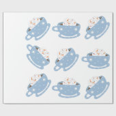 Heiße Schokolade mit Schneemännern Geschenkpapier (Flach)