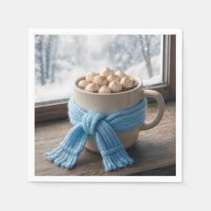 Heiße Schokolade mit Winter-Schal Serviette