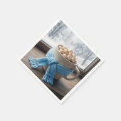 Heiße Schokolade mit Winter-Schal Serviette (Ecke)