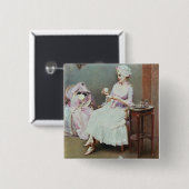 Heiße Schokolade (Öl auf Leinwand) Button (Vorne & Hinten)