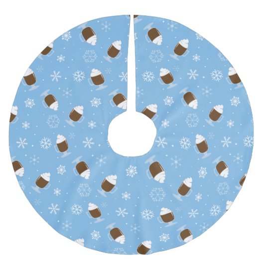 Heiße Schokolade Polyester Weihnachtsbaumdecke (Vorderseite)