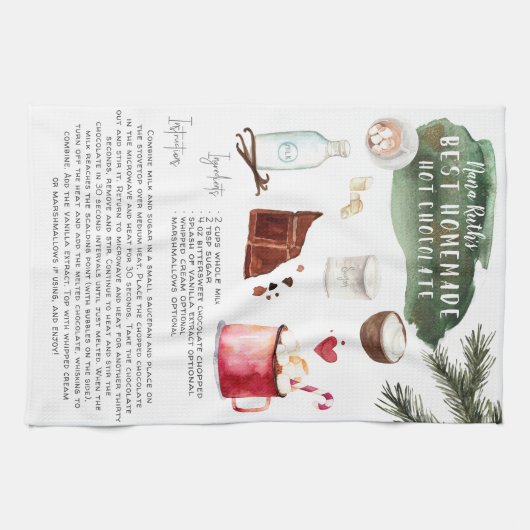 Heiße Schokolade | Rezept Heirloom Geschirrtuch (Horizontal)