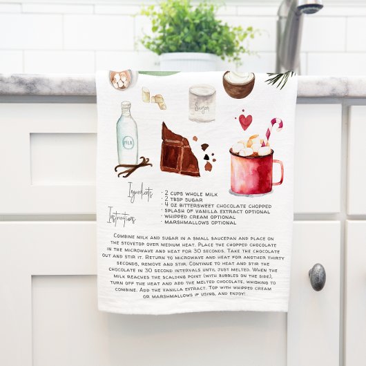 Heiße Schokolade | Rezept Heirloom Geschirrtuch