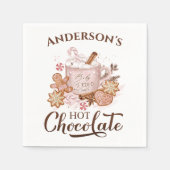 Heiße Schokolade Rosa Weihnachtsnachtsnacht Papier Serviette (Vorderseite)